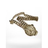 A Lady's 9ct yellow gold Avia wristwatch on gold plated strap