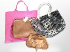 A Miss Lilac leather handbag with dust bag, together with a Victoria Secret bag,