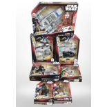 Seven Hasbro Star Wars Hero Mashers figurines, boxed.