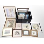 A group of pictures and prints, Alison Brown watercolour, etc.