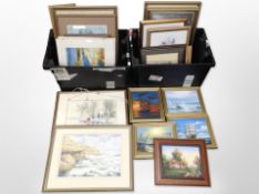 A group of pictures and prints, contemporary gilt-framed oils, etc.