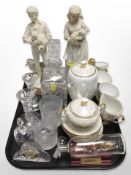 A Polish lustre porcelain tea set,