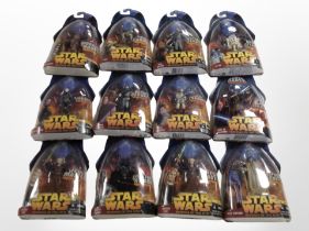 12 Hasbro Star Wars Revenge of the Sith figurines, boxed.