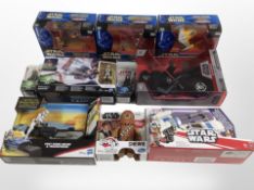 10 Hasbro and Disney Store Star Wars figures, all boxed.