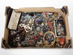 A large quantity of costume jewellery including bracelets, bangles, bead necklaces, earrings, etc.