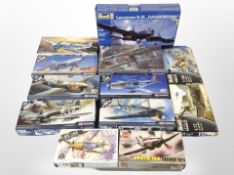 12 Revell, Air Fix and other modelling sets, all military vehicles.