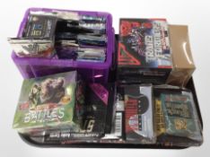 A group of trading cards including Doctor Who Battles in Time, Transformers, Star Trek, etc.