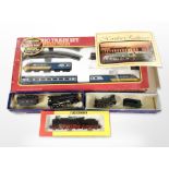 A Hornby high speed train set, and several other boxed locomotives including Fleischmann, etc.