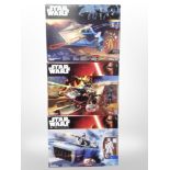 Three Hasbro Star Wars models, Hera Syndulla's A-Wing, Desert Landspeeder,