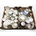 A group of Japanese export tea china, other teacups and saucers including Old Royal, Royal Stafford,