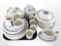 Approximately 53 pieces of Royal Doulton Cranbourne tea and dinner porcelain.