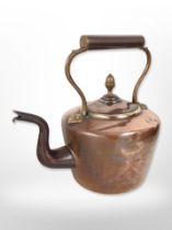 A Victorian copper kettle, height 28cm.