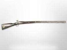 A mid-19th century percussion cap musket, length 136cm.