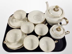 20 pieces of German gilt porcelain tea china.