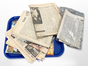 A collection of original newspapers relating to the death of George V, George VI, Moon landing,