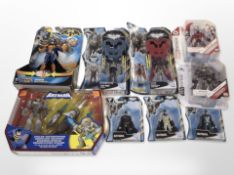 Nine DC and Disney Marvel figurines including Batman, etc., boxed.