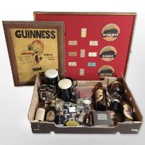 A collection of breweryana including bottles, Guinness items,