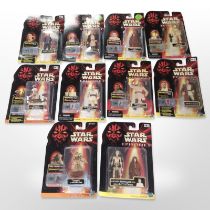 10 Hasbro Star Wars Episode I figurines, boxed.