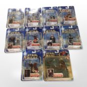 10 Hasbro Star Wars figurines, boxed.