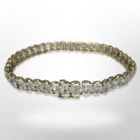 A 9ct yellow gold bracelet set with diamonds, length 19 cm. CONDITION REPORT: 9.6g.