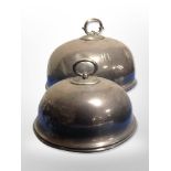Two 19th century silver plated food covers,
