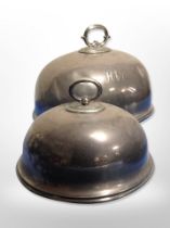 Two 19th century silver plated food covers,