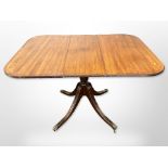 A reproduction mahogany dining room suite comprising of extending dining table, length 123 cm,