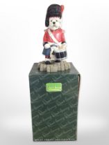 A large Robert Harrop drummer dog figurine, height 36cm, in box.