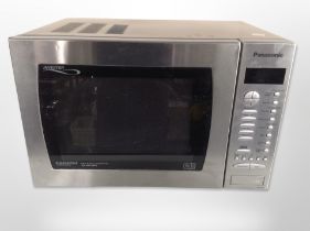 A Panasonic stainless steel microwave.