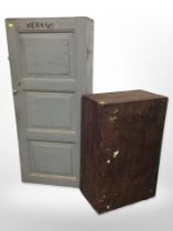 An early 20th century painted pine joiner's tool cupboard,