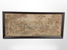 A large tapestry depicting medieval figures,