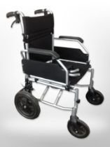 A folding wheelchair