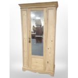 A stripped pine single door wardrobe by Robson & Sons Newcastle 100 cm wide x 47 cm deep x 191 cm