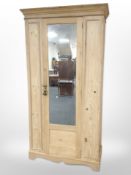 A stripped pine single door wardrobe by Robson & Sons Newcastle 100 cm wide x 47 cm deep x 191 cm