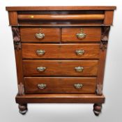 A Victorian mahogany six drawer Scotch chest,