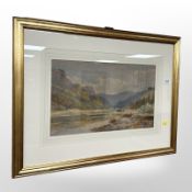 Edward Tucker Sr (1815-1898) : Cattle by a river, watercolour, 43cm x 26cm.