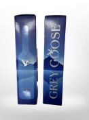 Two bottles of Grey Goose vodka, 700ml, 40% vol, in carton.