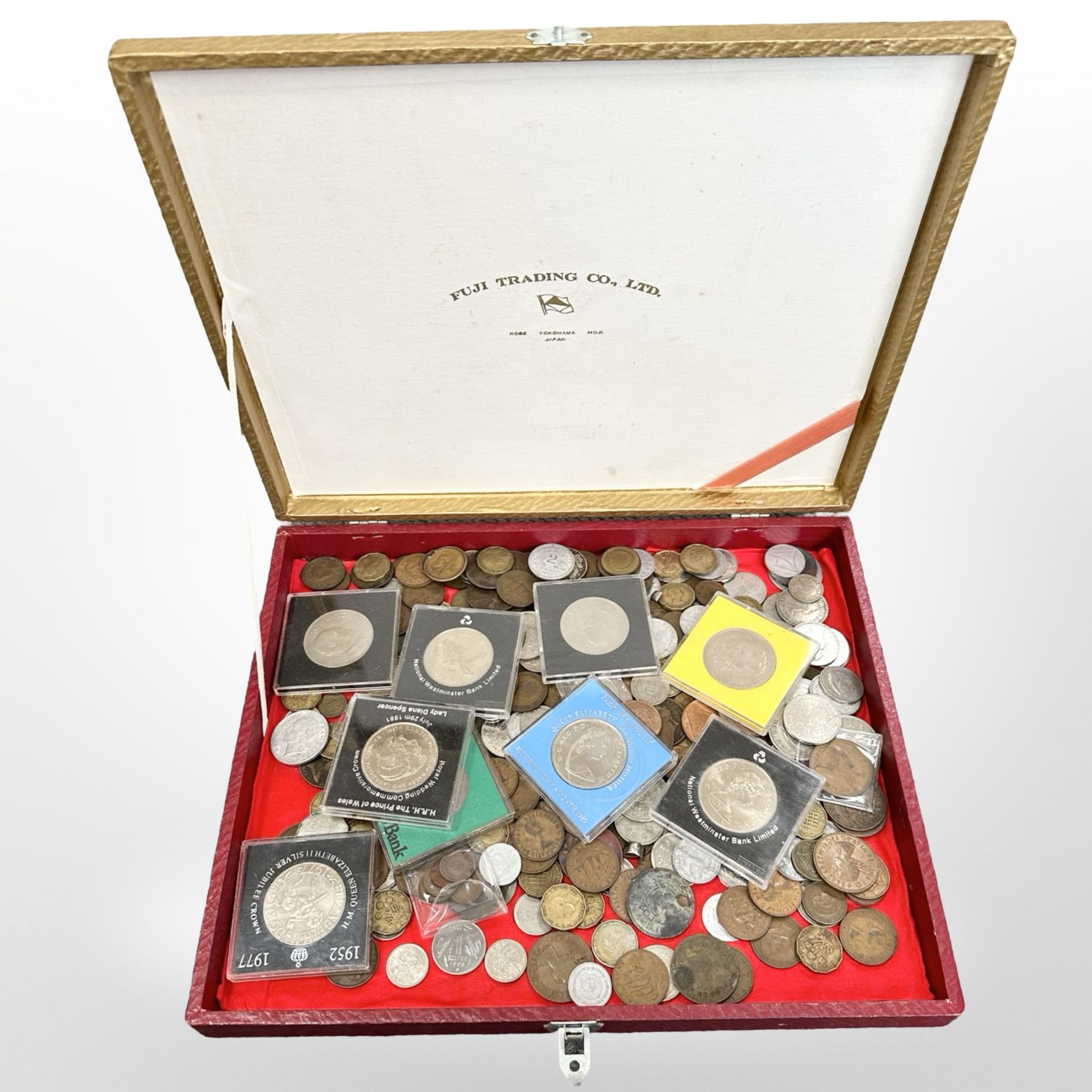 A large box of coins,