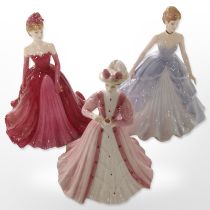 A Coalport figure, 'Evening Elegance', No. 1868 of 5000, another figure, 'Evening at the Opera', No.