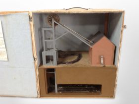 A model of a 19th-century coal mine in painted carry box,