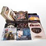 A quantity of vinyl LP records including Motorhead, Deep Purple, Saxon, Black Sabbath, David Bowie,