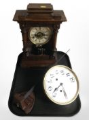 An early-20th century walnut mantel clock,