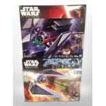 Two Hasbro Disney Star Wars figures, First Order Special Forces Tie Fighter and Tie Striker, boxed.