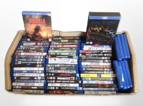 A quantity of Blu-Ray discs.