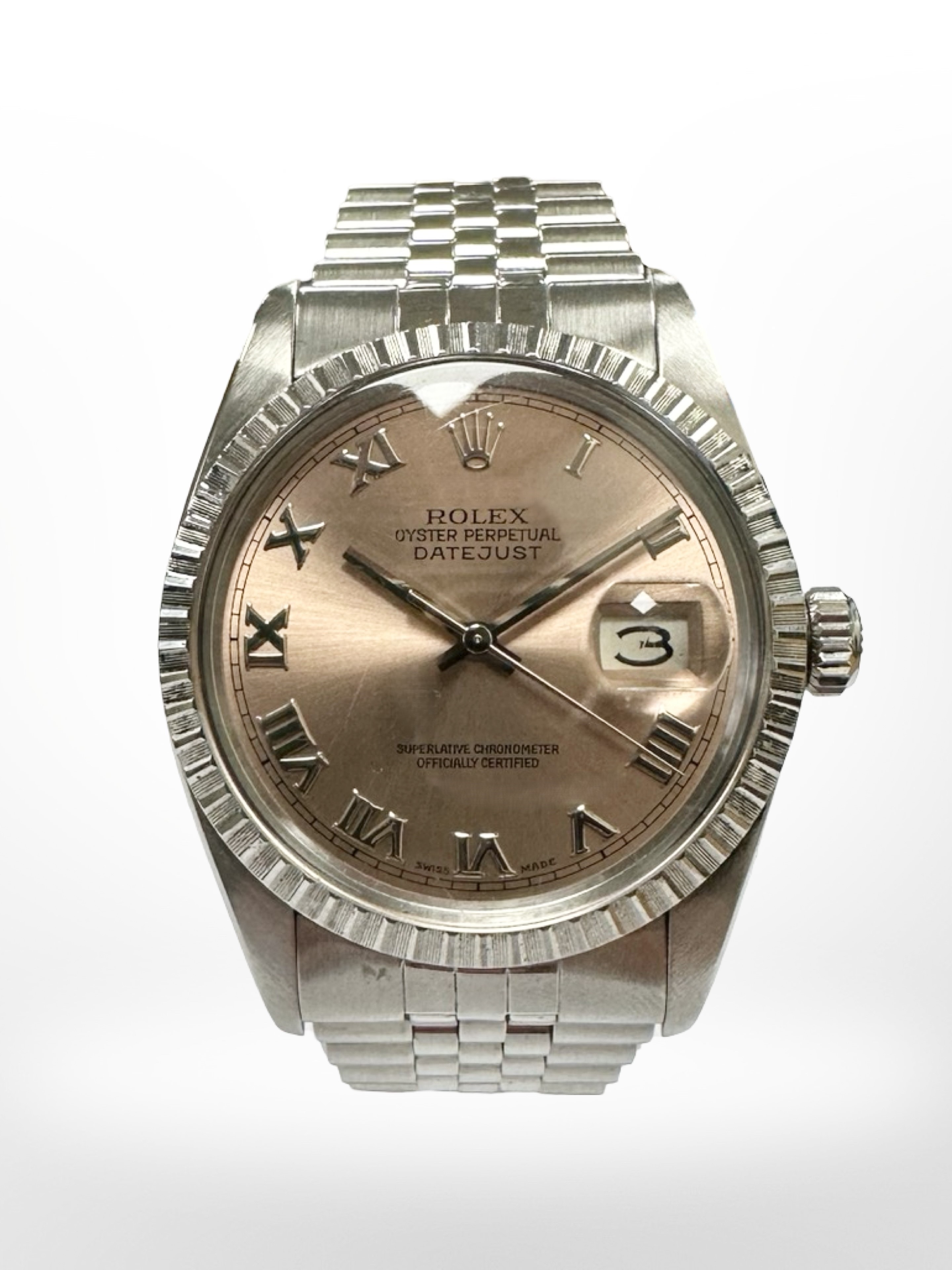 A gent's vintage stainless steel Rolex Datejust automatic calendar centre seconds wristwatch, ref. - Image 2 of 10