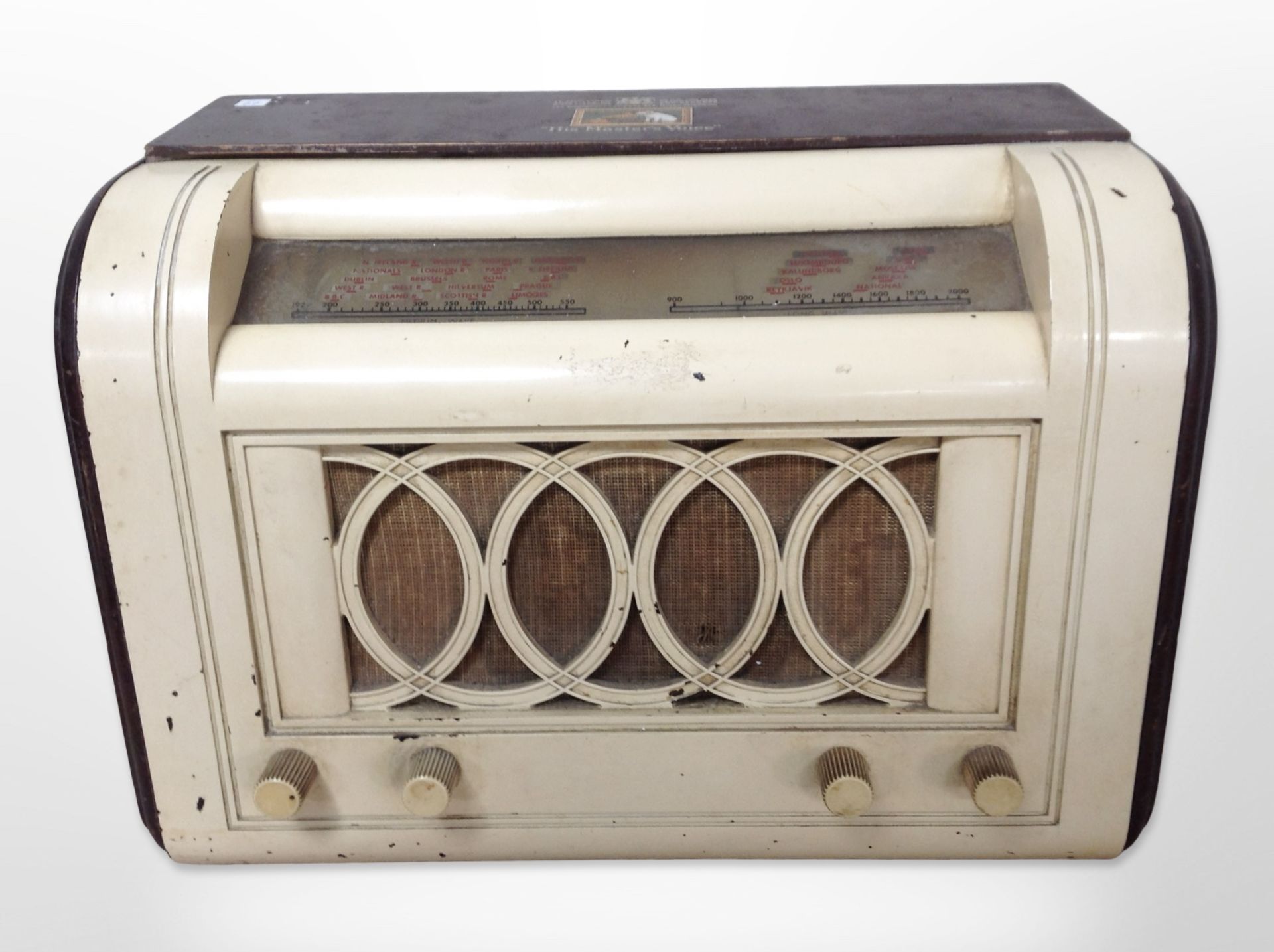 A vintage HMV valve radio ,