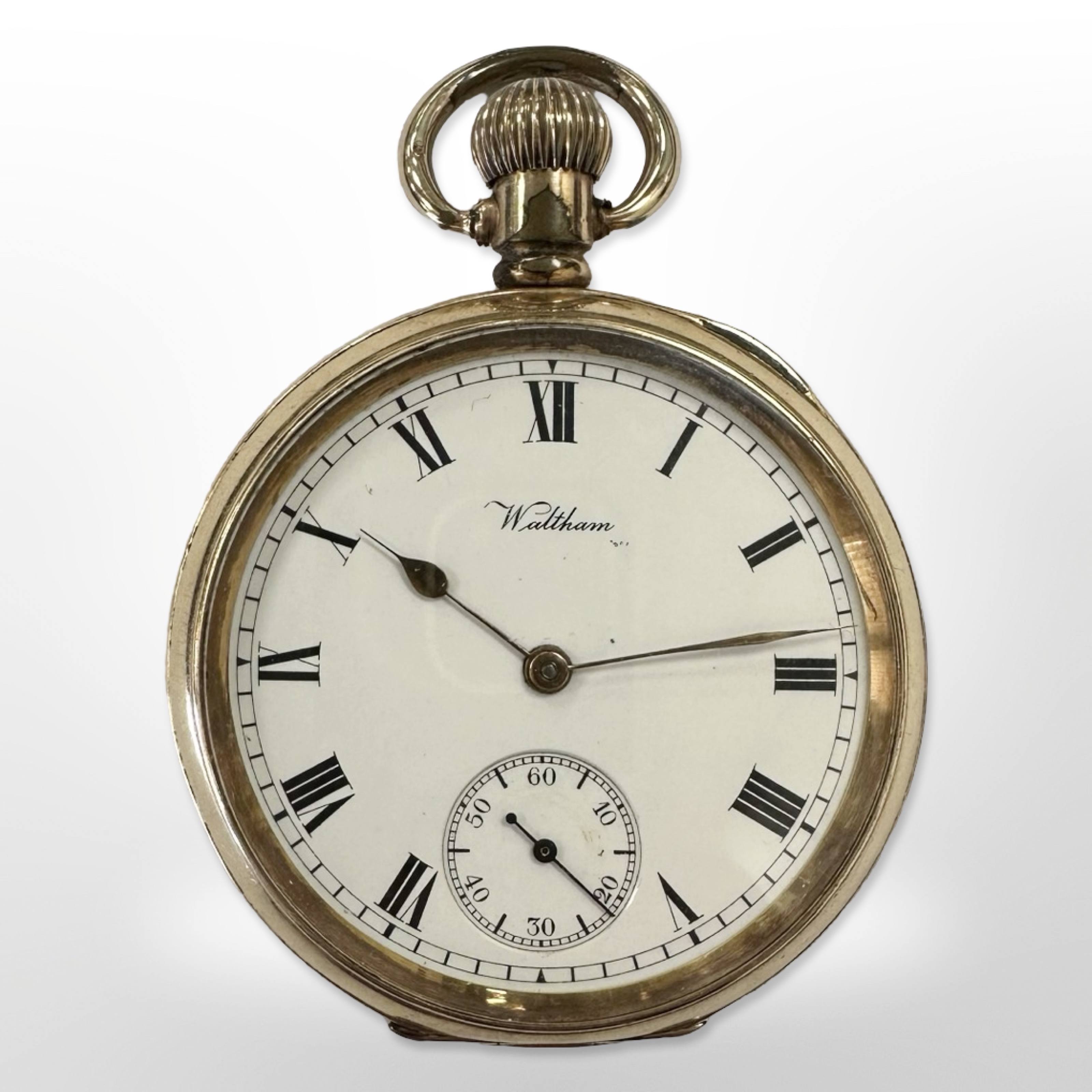 An American Waltham USA Traveller gold plated pocket watch, movement number 19,752,