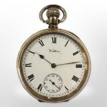 An American Waltham USA Traveller gold plated pocket watch, movement number 19,752,