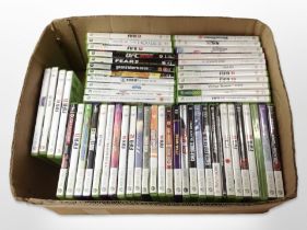 A quantity of Xbox 360 games.