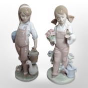 Two Lladró figures of girls, 6022 and 5217.